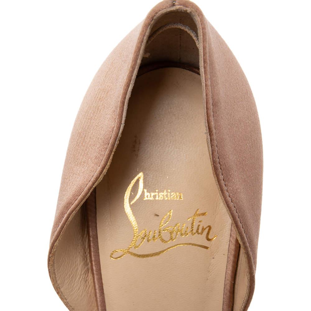 Christian Louboutin Beige Satin Spiderweb Aranea Sandals Size 37.5 For Sale 2
