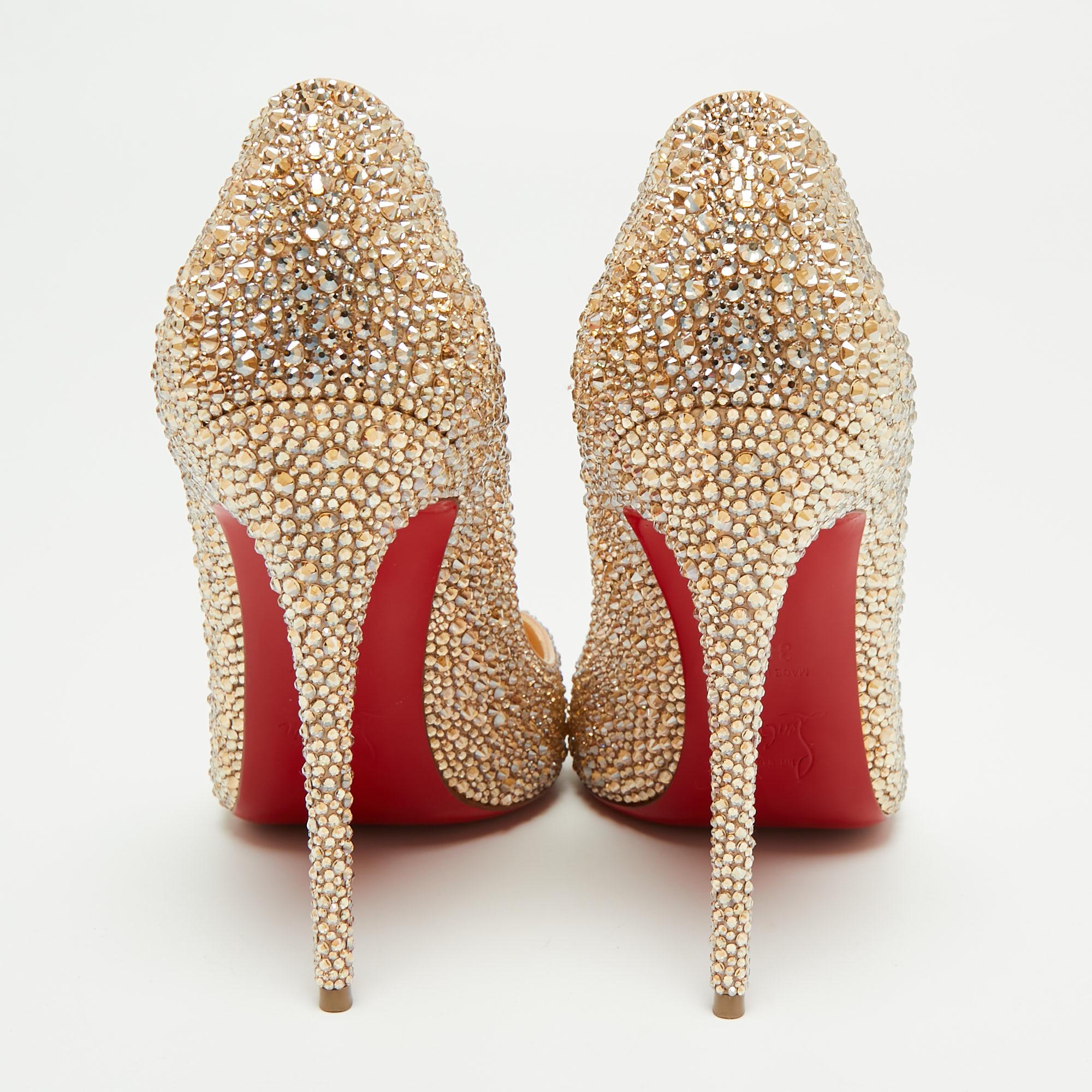 gold red bottoms heels