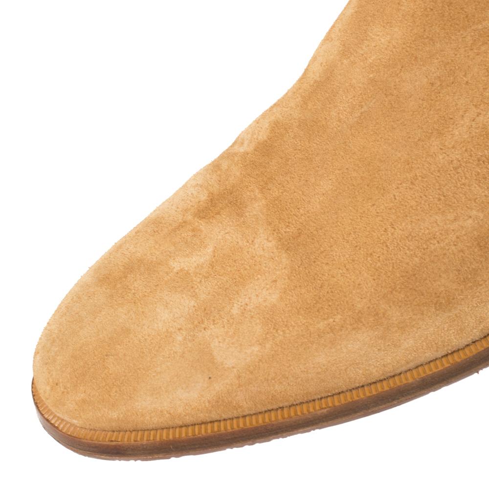 Christian Louboutin Stivali Chelsea Roadie in pelle scamosciata beige Taglia 42 3