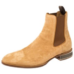 Christian Louboutin Stivali Chelsea Roadie in pelle scamosciata beige Taglia 42