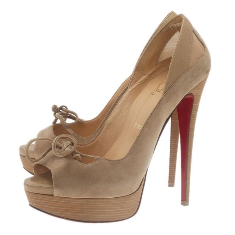 louboutin beige shoes