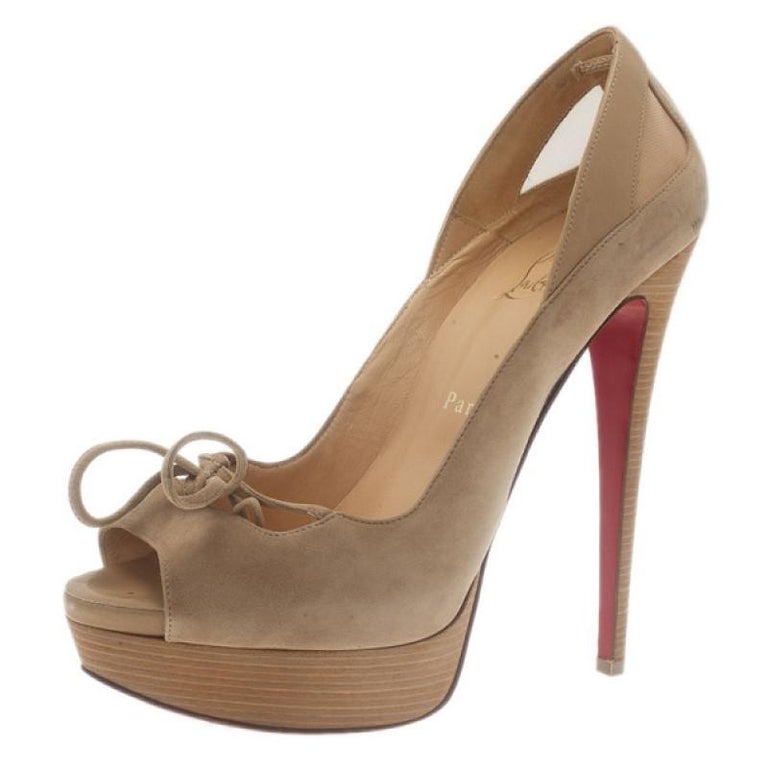 louboutin beige shoes