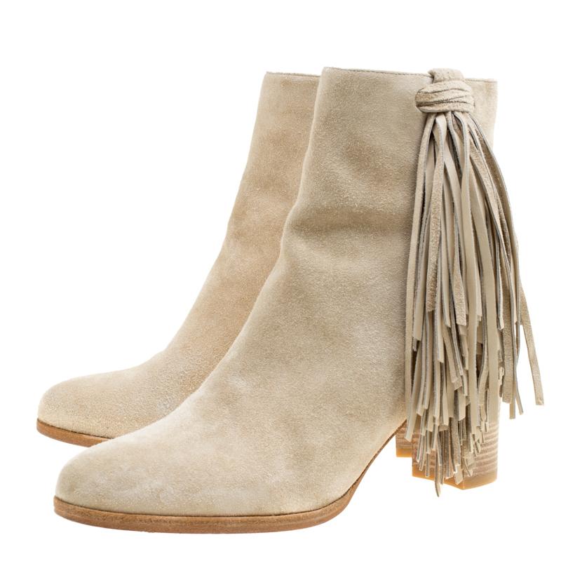 suede booties block heel