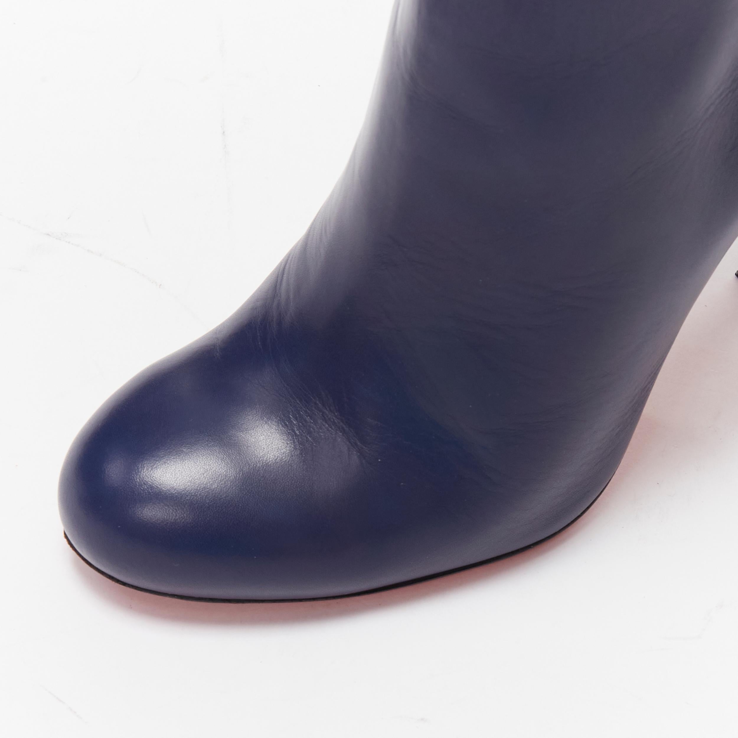 CHRISTIAN LOUBOUTIN Belle 100 navy blue high heel ankle boots EU37 US7 3