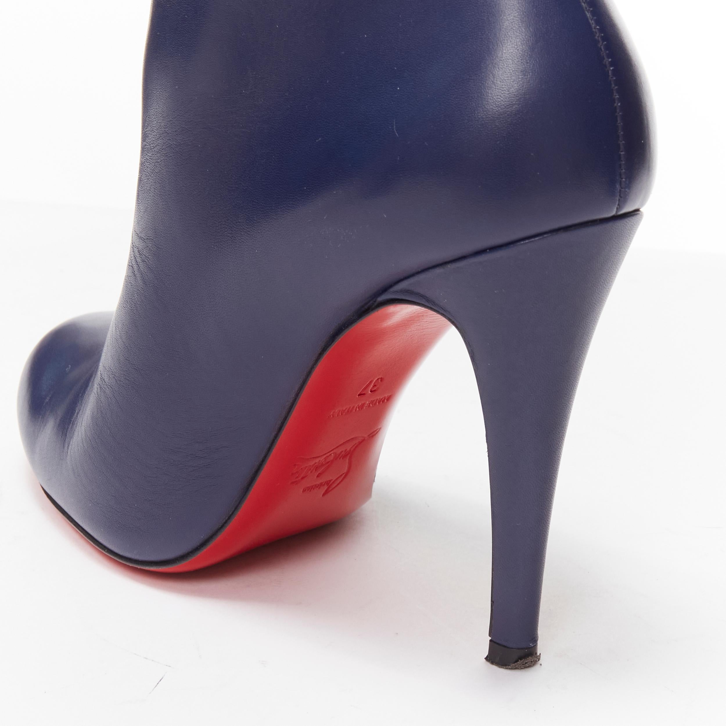 CHRISTIAN LOUBOUTIN Belle 100 navy blue high heel ankle boots EU37 US7 4