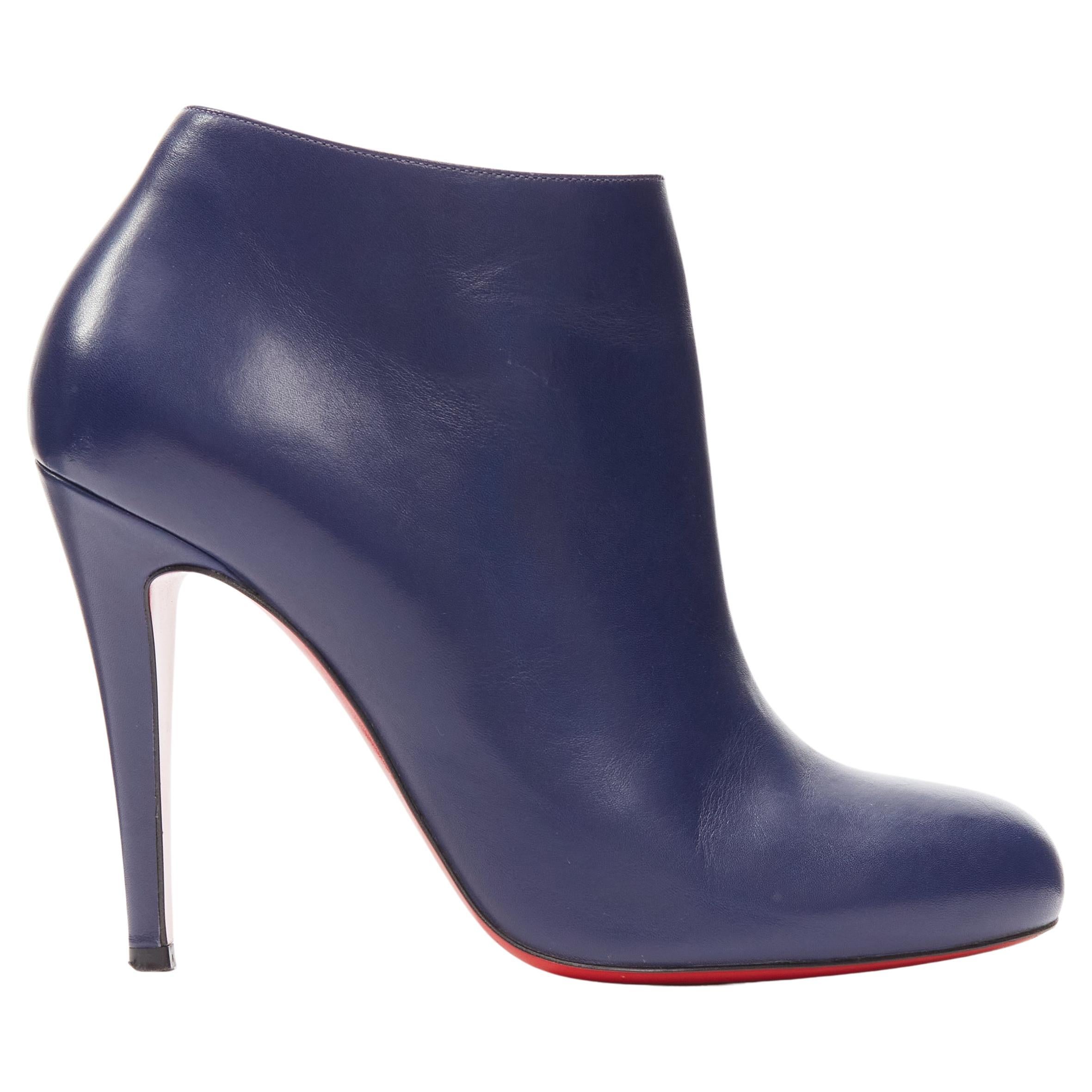 CHRISTIAN LOUBOUTIN Belle 100 navy blue high heel ankle boots EU37 US7