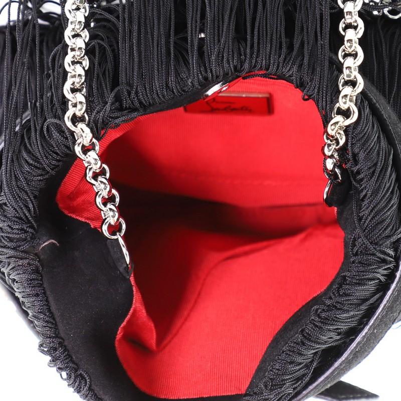 Christian Louboutin Belted Fringe Bucket Bag Suede Small In Good Condition In NY, NY