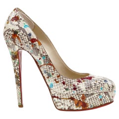 CHRISTIAN LOUBOUTIN Bianca 140 Carnaval scaled leather platform pump EU38