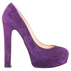 CHRISTIAN LOUBOUTIN Bibi 140 Veau Velours block heel platform pumps EU37