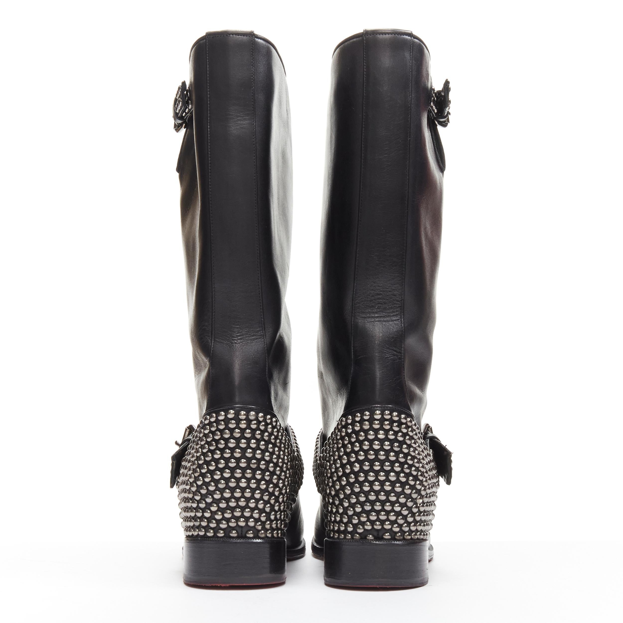 CHRISTIAN LOUBOUTIN Bicloubutu bottes compensées noires à boucle cloutée pointure d'araignée EU37,5 Pour femmes en vente
