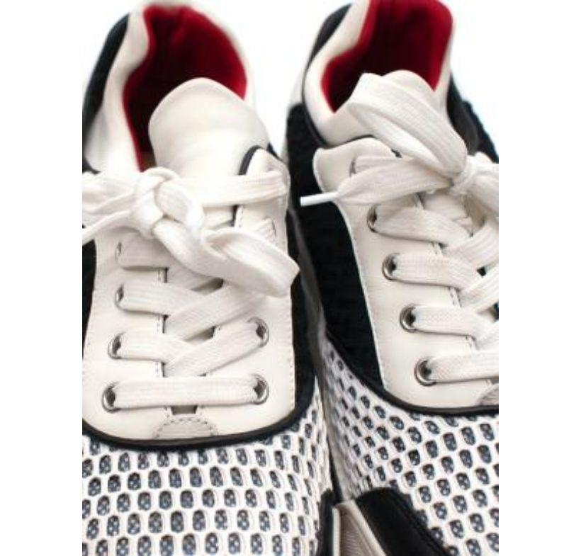 Women's or Men's Christian Louboutin Bicolour Mesh & Leather Trainers For Sale