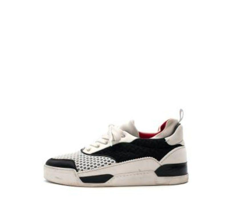 Christian Louboutin Bicolour Mesh & Leather Trainers For Sale 1