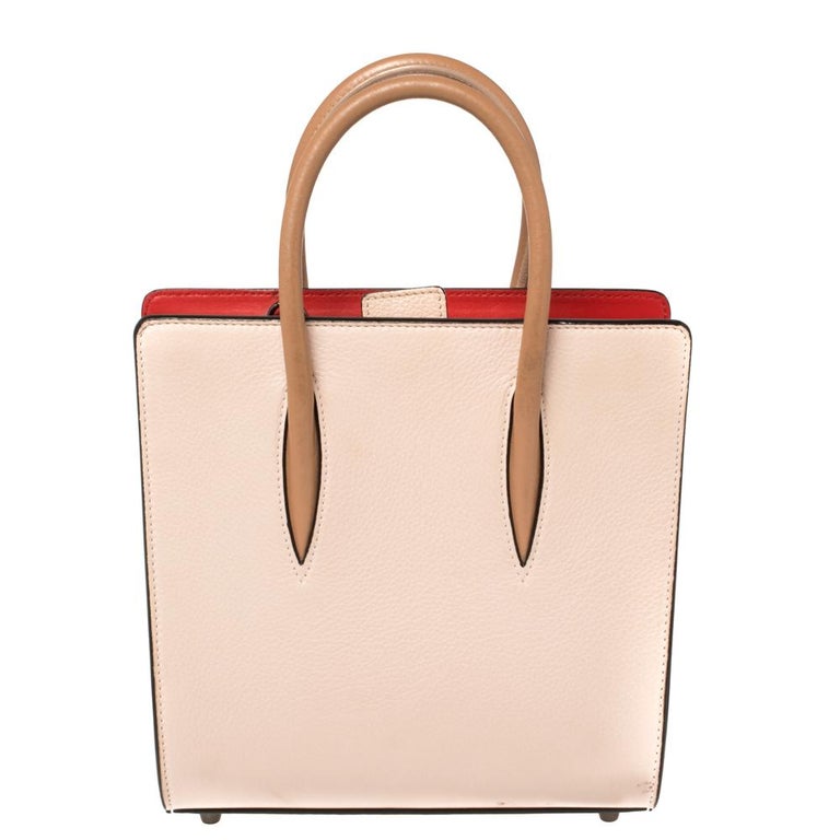 Christian Louboutin Biege Leather Small Paloma Studded Tote at 1stDibs