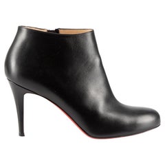 Used Christian Louboutin Black Almond Toe Ankle Boots Size IT 41.5