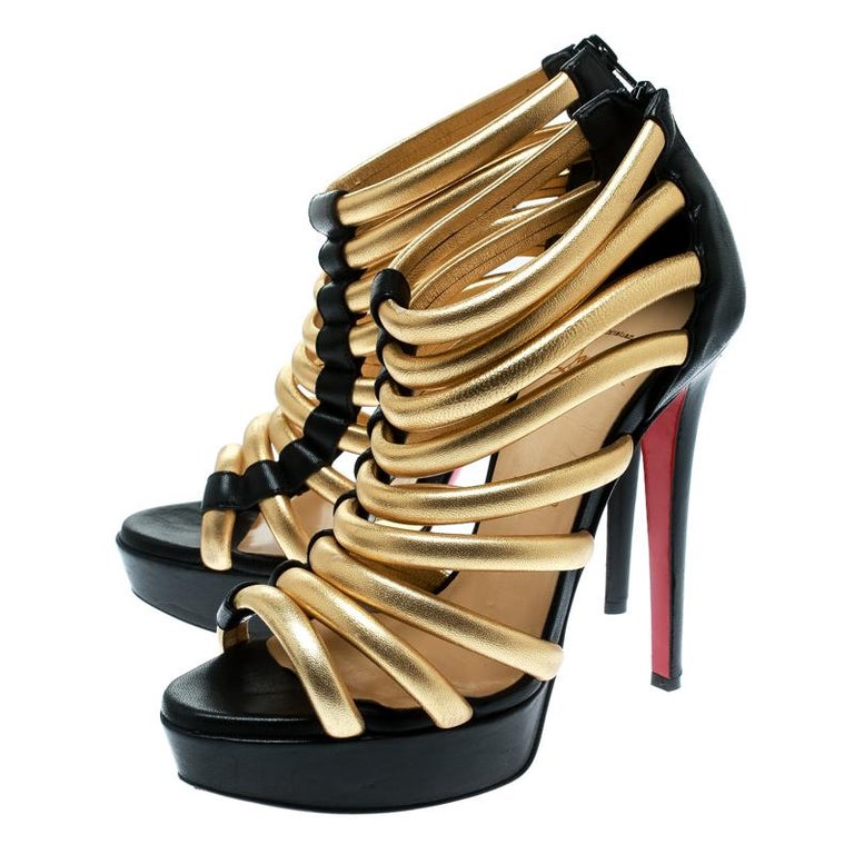 louboutin gold platform