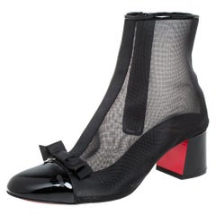 Christian Louboutin Stivaletti Checkypoint in pelle nera e vernice misura 36,5