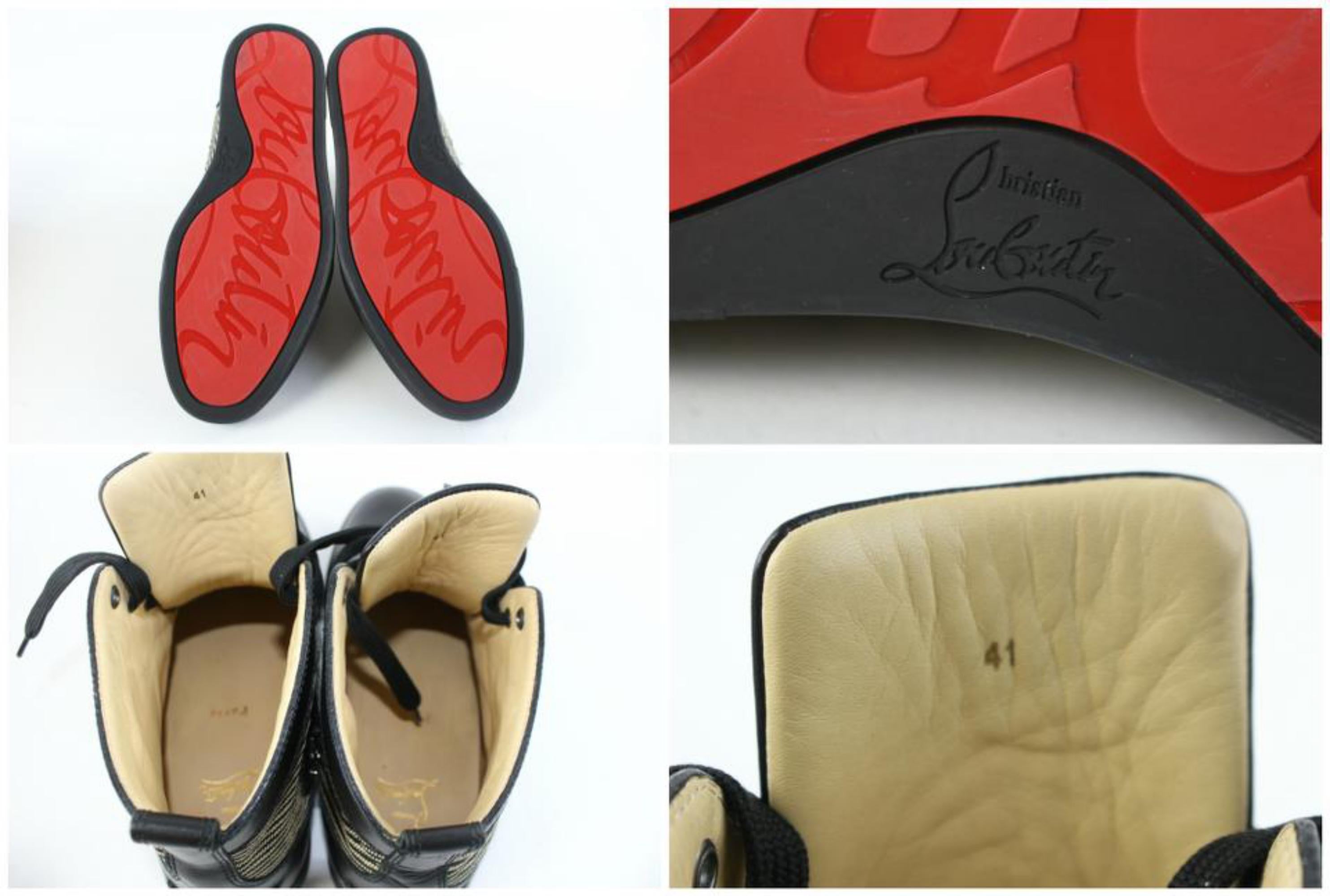 Christian Louboutin Black Bio Bio Lux Calf Flat 18clz0802 Sneakers In Excellent Condition For Sale In Forest Hills, NY