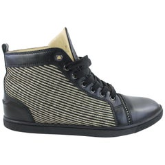 Used Christian Louboutin Black Bio Bio Lux Calf Flat 18clz0802 Sneakers