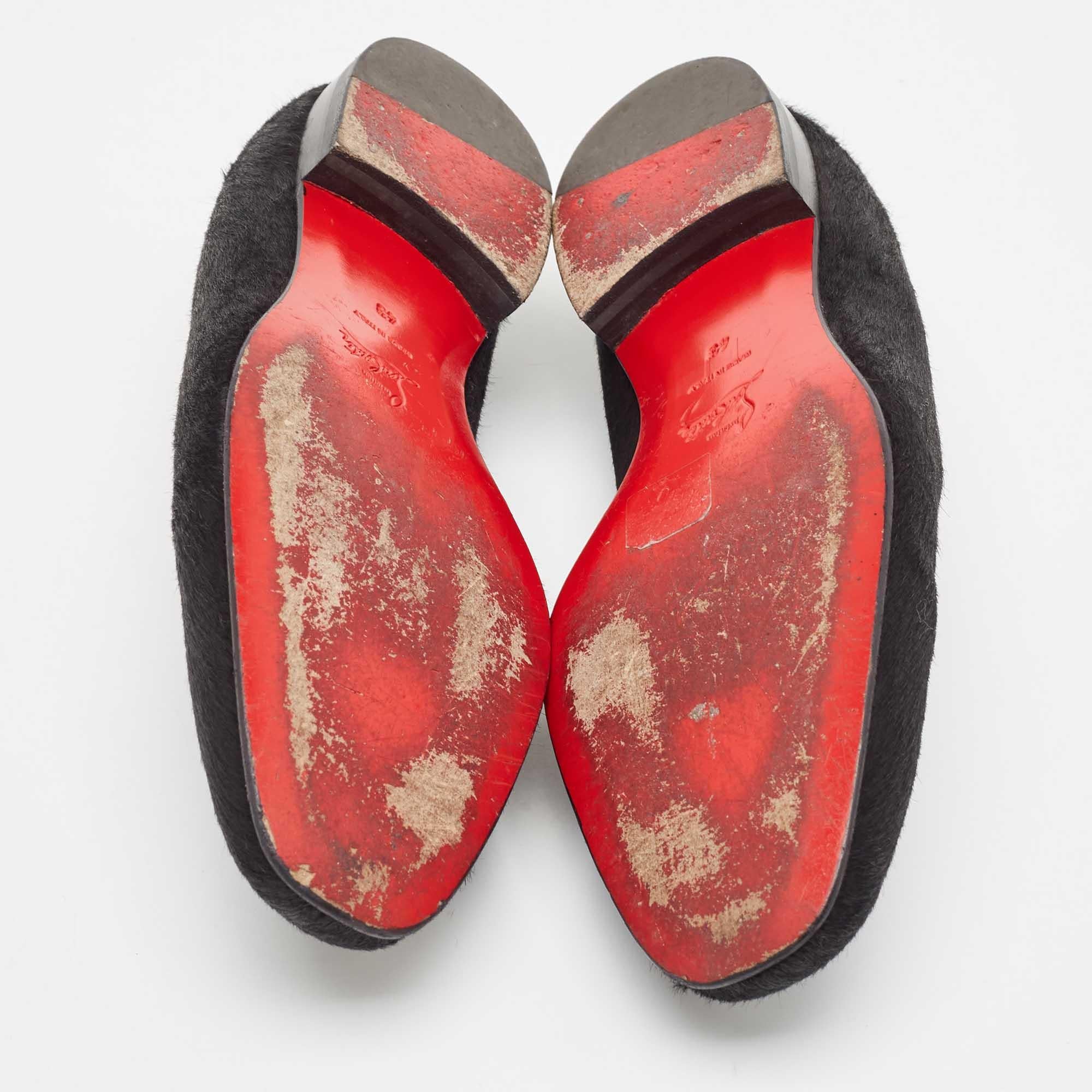 Christian Louboutin, mocassini in pelle di vitello nera taglia 43 in vendita 1
