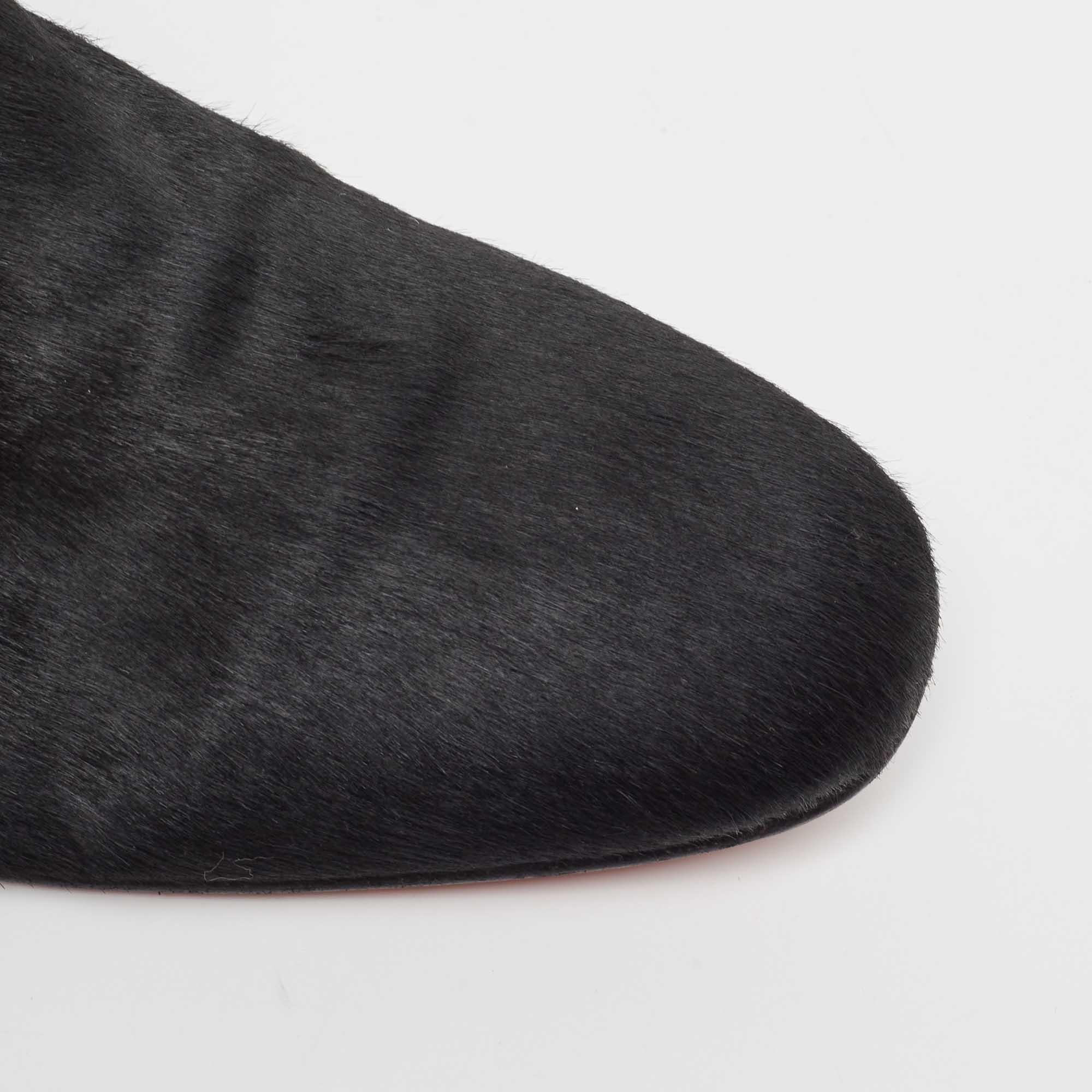 Christian Louboutin, mocassini in pelle di vitello nera taglia 43 in vendita 3