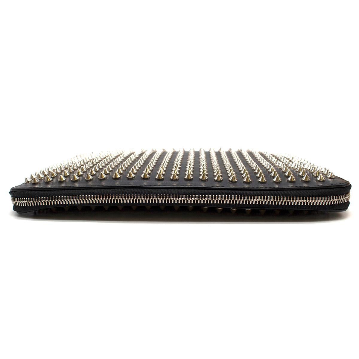 Christian Louboutin Black Cris Spiked Leather Ipad Case In Good Condition In London, GB