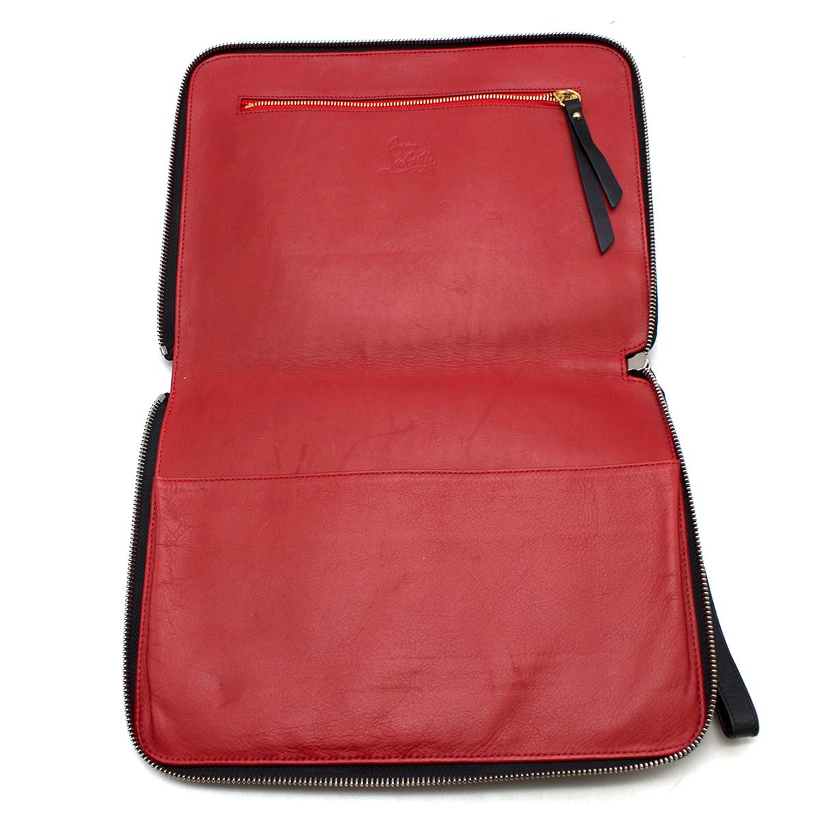 Christian Louboutin Black Cris Spiked Leather Ipad Case 1