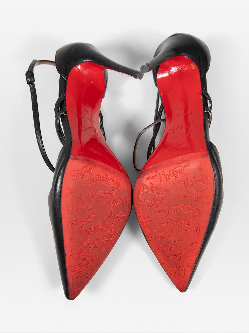 Women's Christian Louboutin Black Crossfliketa 100 Pumps Size IT 38 For Sale