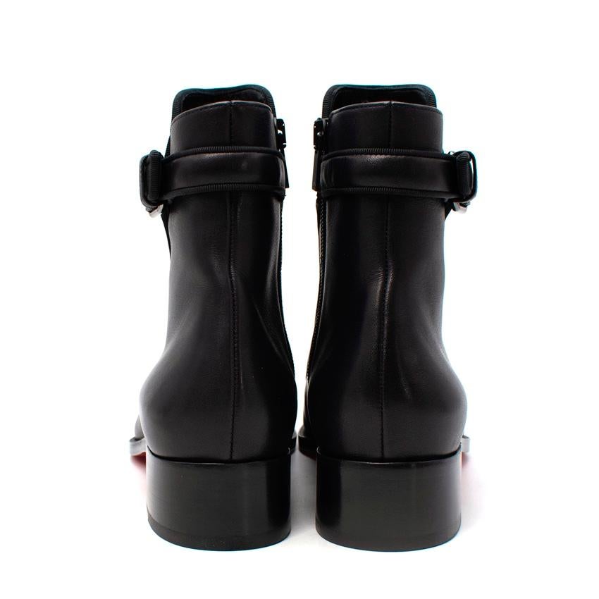 Women's Christian Louboutin Black Ecritoir Leather Ankle Boots For Sale