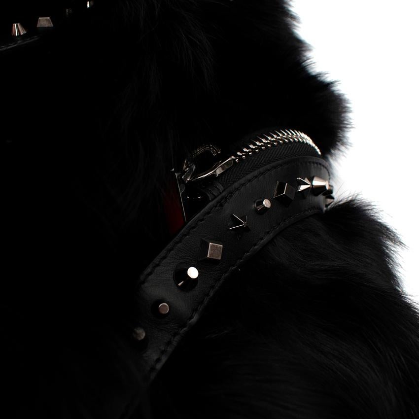 Christian Louboutin Black ExploraFunk Fox Fur Backpack For Sale 3