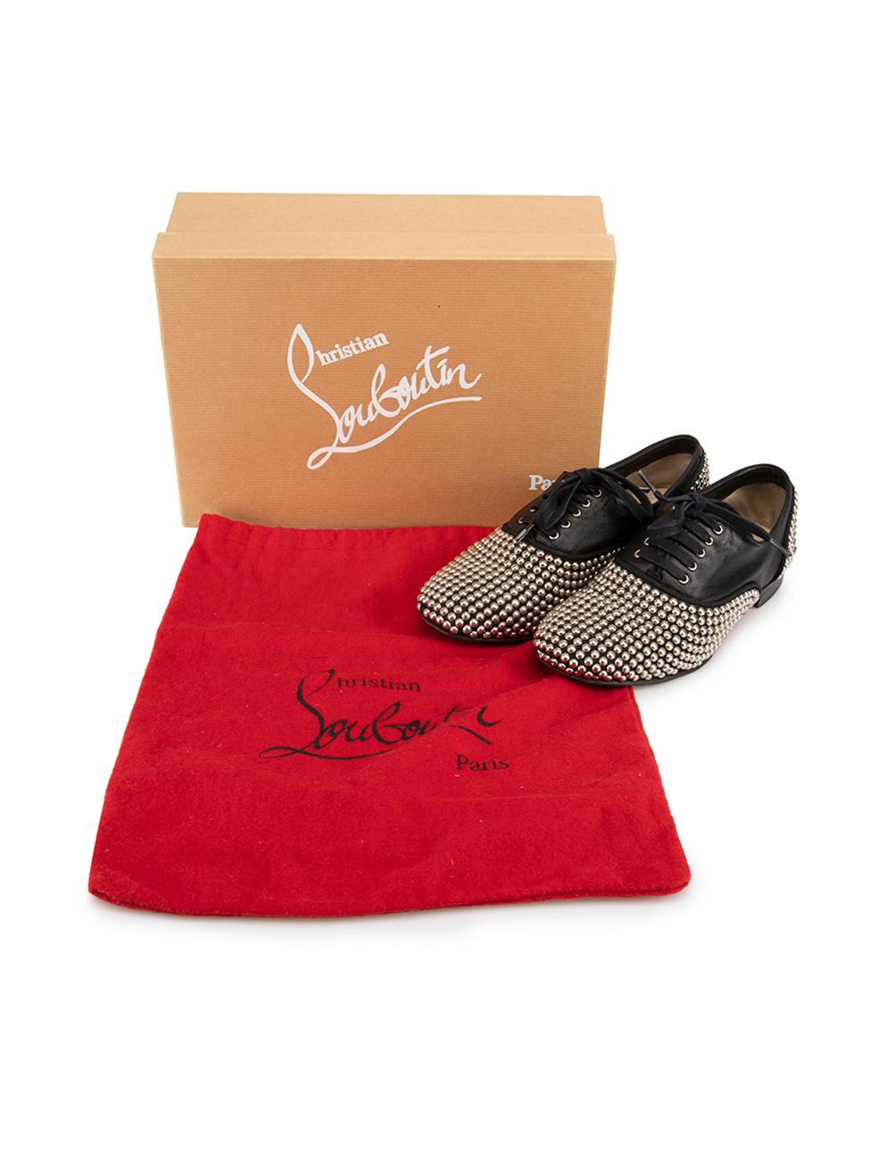 Christian Louboutin Schwarz Fred Clous Oxfords mit Nieten Größe IT 36 im Angebot 6