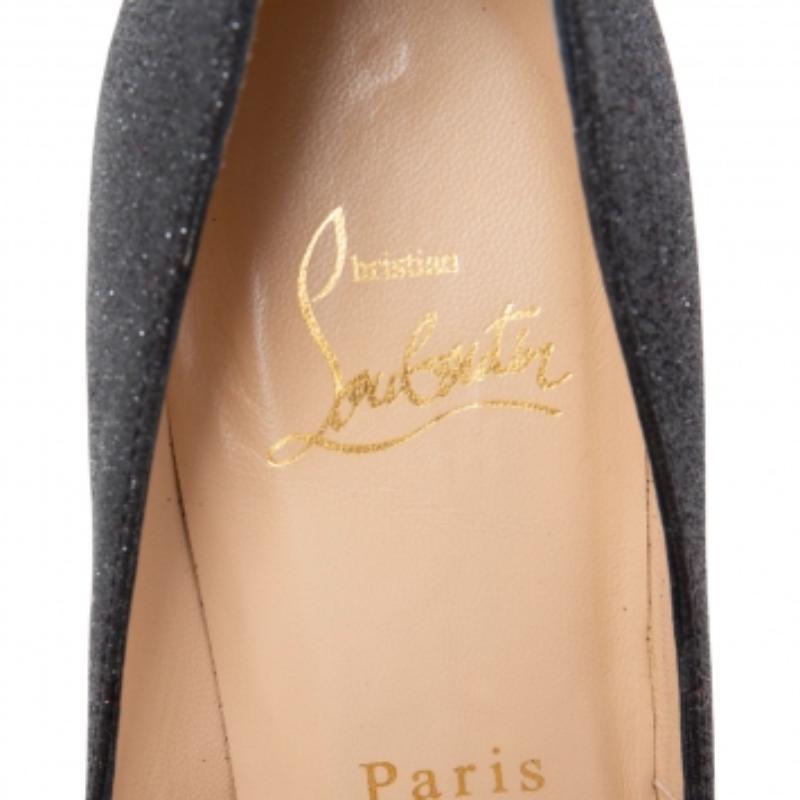 Christian Louboutin Schwarz Glitter Very Prive Pumps Größe 36 im Angebot 2