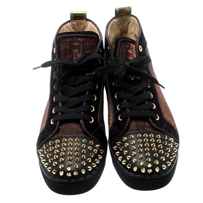 black and gold louboutin sneakers