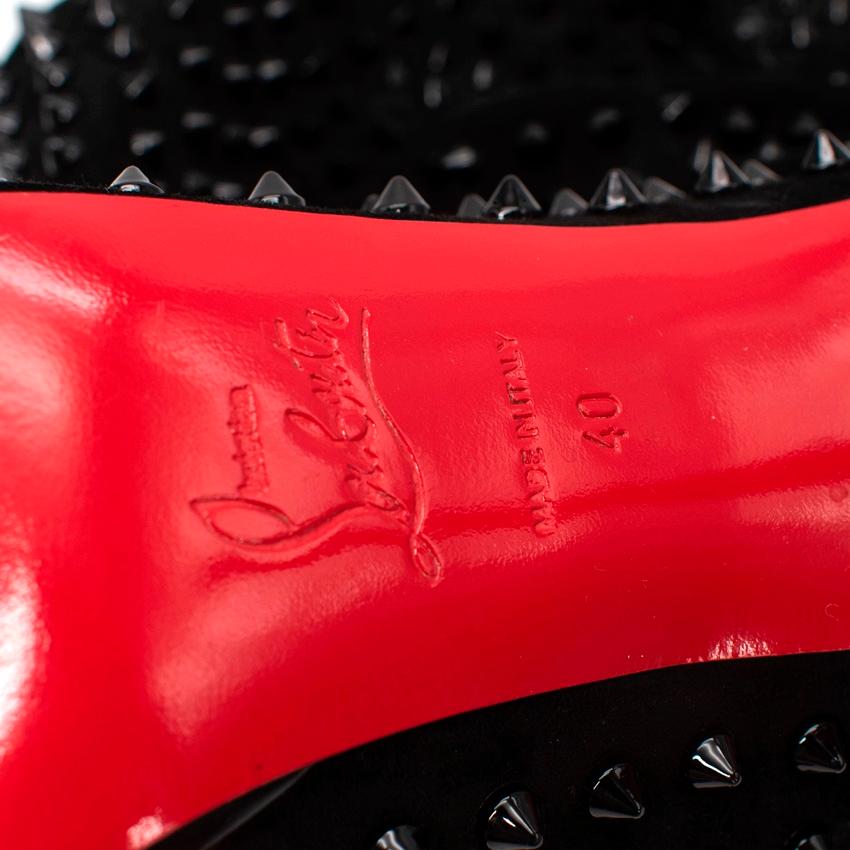 Christian Louboutin Black Guerilla 120 Studded Peep Toe Heeled Booties For Sale 3