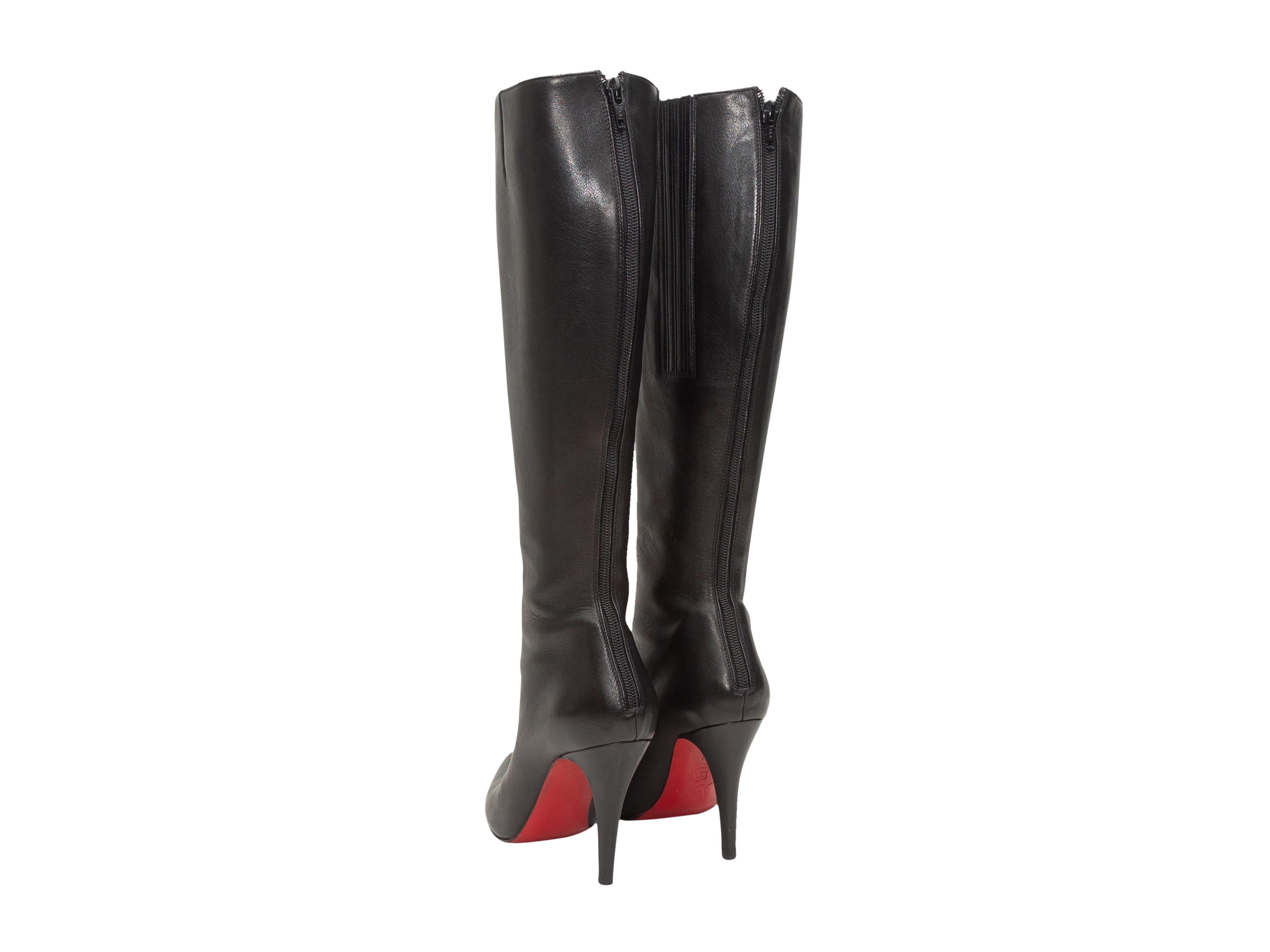 christian louboutin black knee high boots
