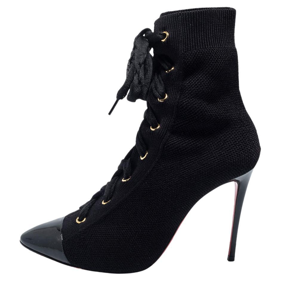 Christian Louboutin Bottines en tricot noir Frenchie taille