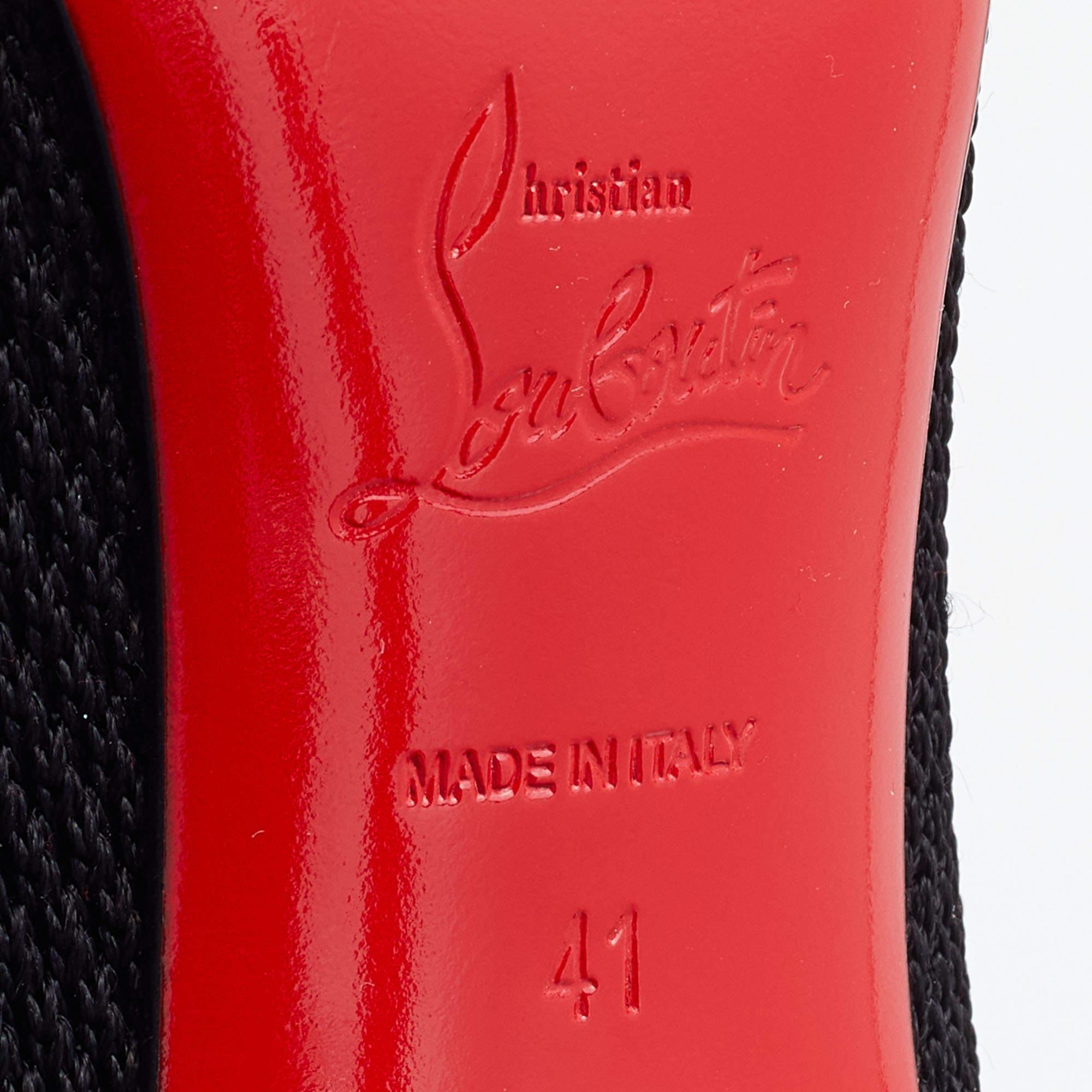 Christian Louboutin Black Knit Fabric Studded Dovi Dova Sock Boots Size 41 3