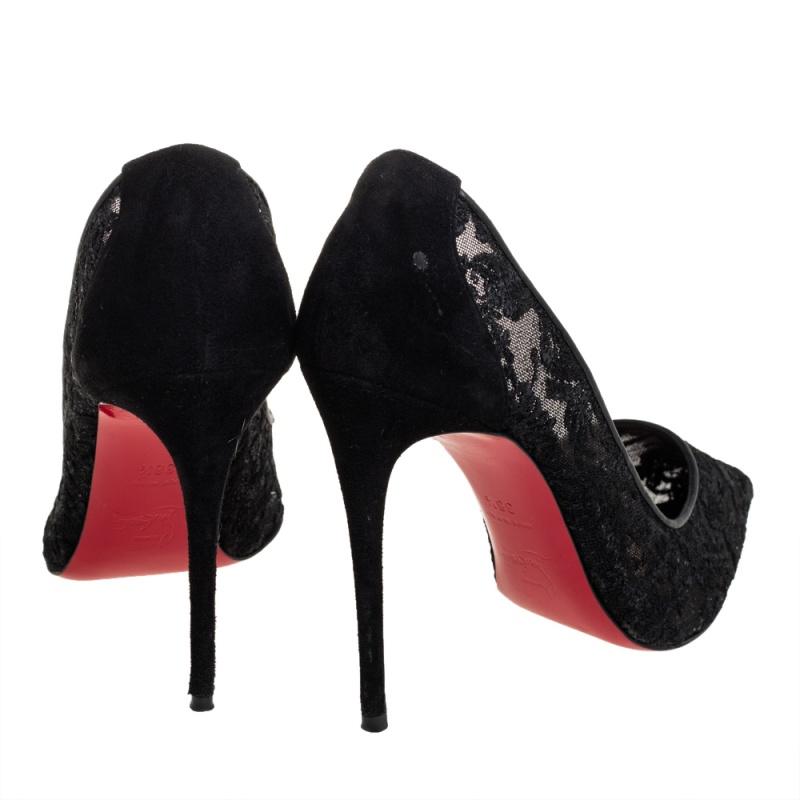 black lace louboutin heels