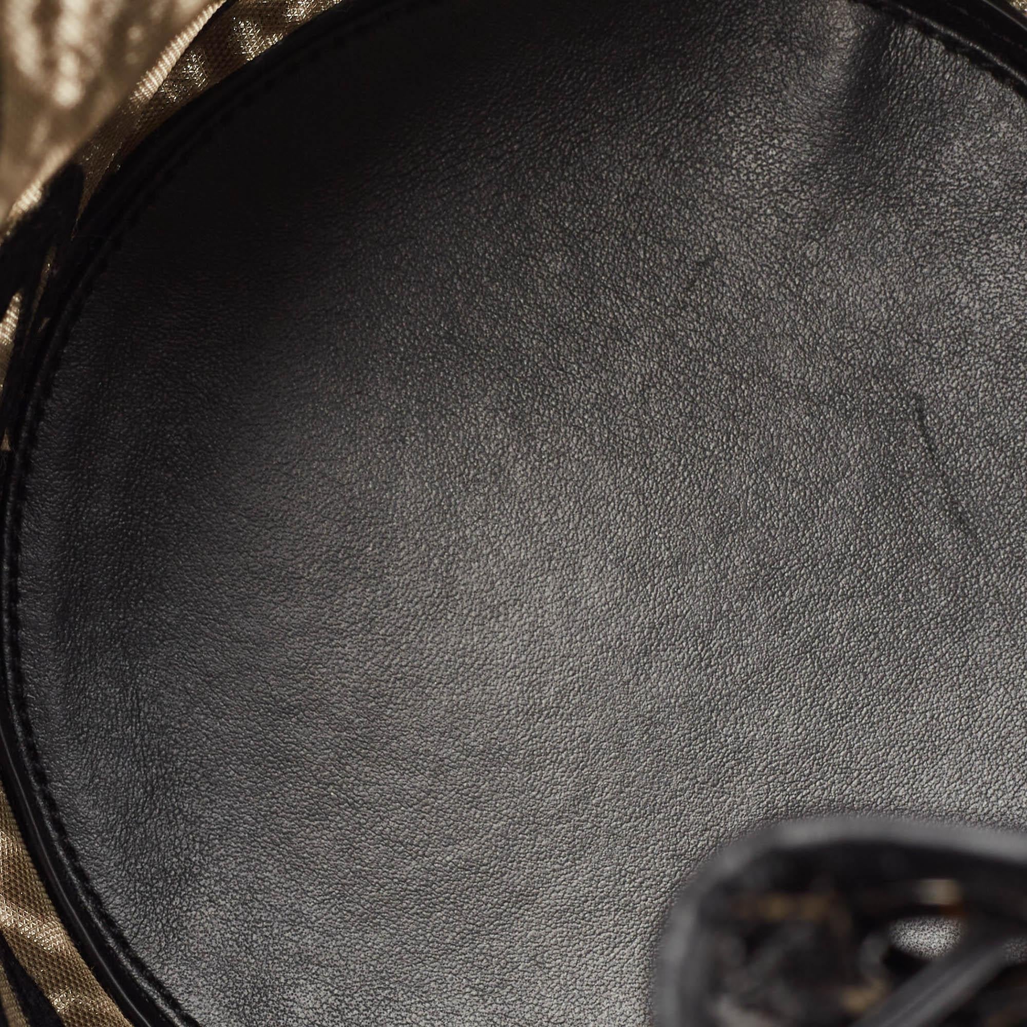 Christian Louboutin Black Lace  Feather and Leather Marie Jane Bucket Bag 3