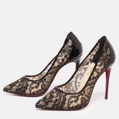 Christian Louboutin Black Lace Follies Pumps Size 36
