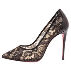 Christian Louboutin Schwarze Lace Follies Pumps Größe 36