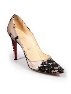 Christian Louboutin Black Lace Pigalle 120 Heels Size IT 38.5