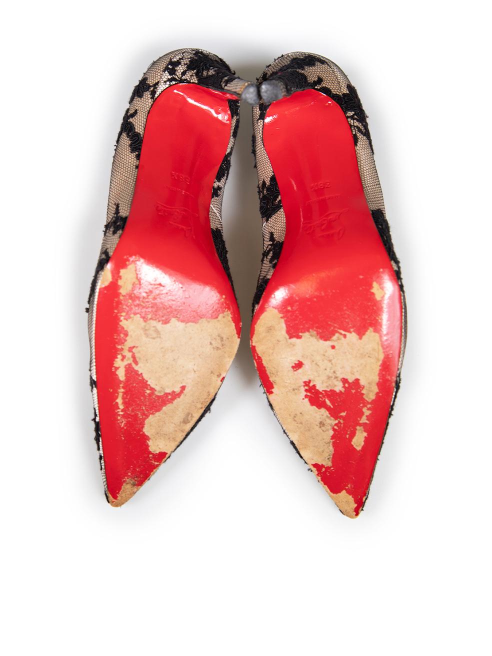 De las mujeres Zapatos de tacón Christian Louboutin Pigalle 120 de encaje negro Talla IT 38.5 en venta