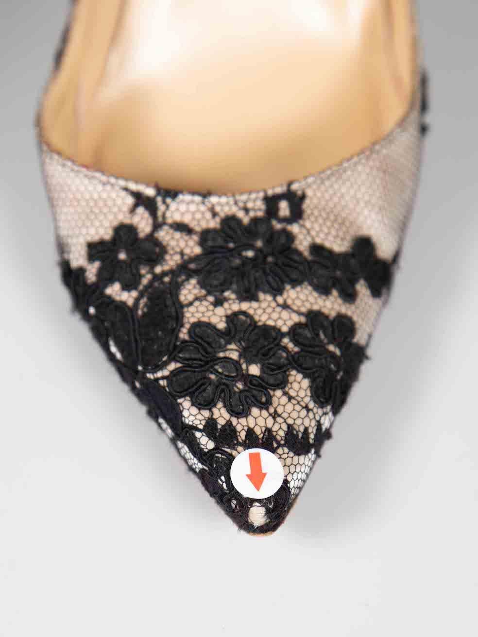 Zapatos de tacón Christian Louboutin Pigalle 120 de encaje negro Talla IT 38.5 en venta 1