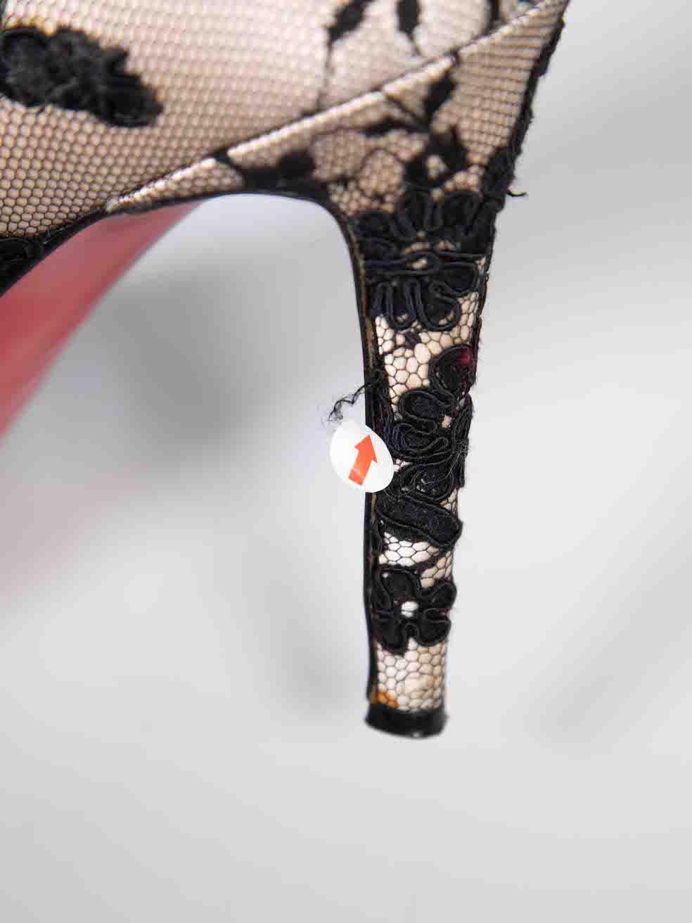 Christian Louboutin Black Lace Pigalle 120 Heels Size IT 38.5 For Sale 2