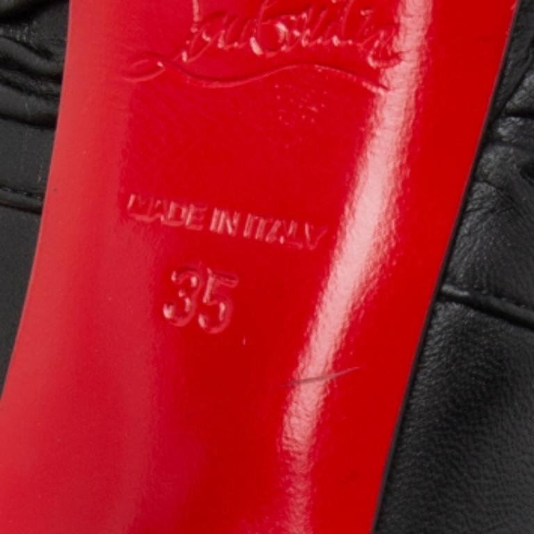 Christian Louboutin Bombas de plataforma Aborina de cuero negro Talla 35 en venta 3
