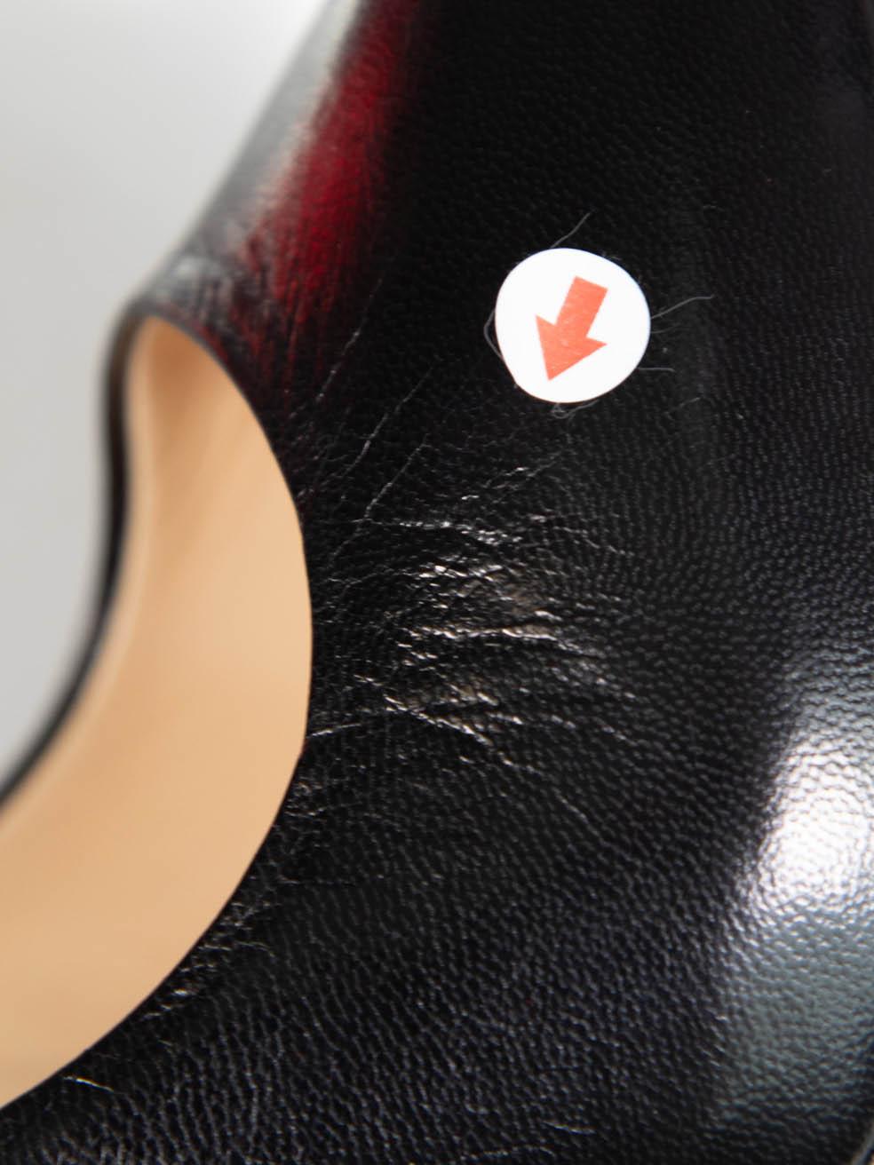 Christian Louboutin Black Leather Almond Toe Detail Pumps Size IT 36.5 3
