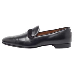 Christian Louboutin Schwarze Smoking-Sessel aus Leder und Kalbshaar Größe 43