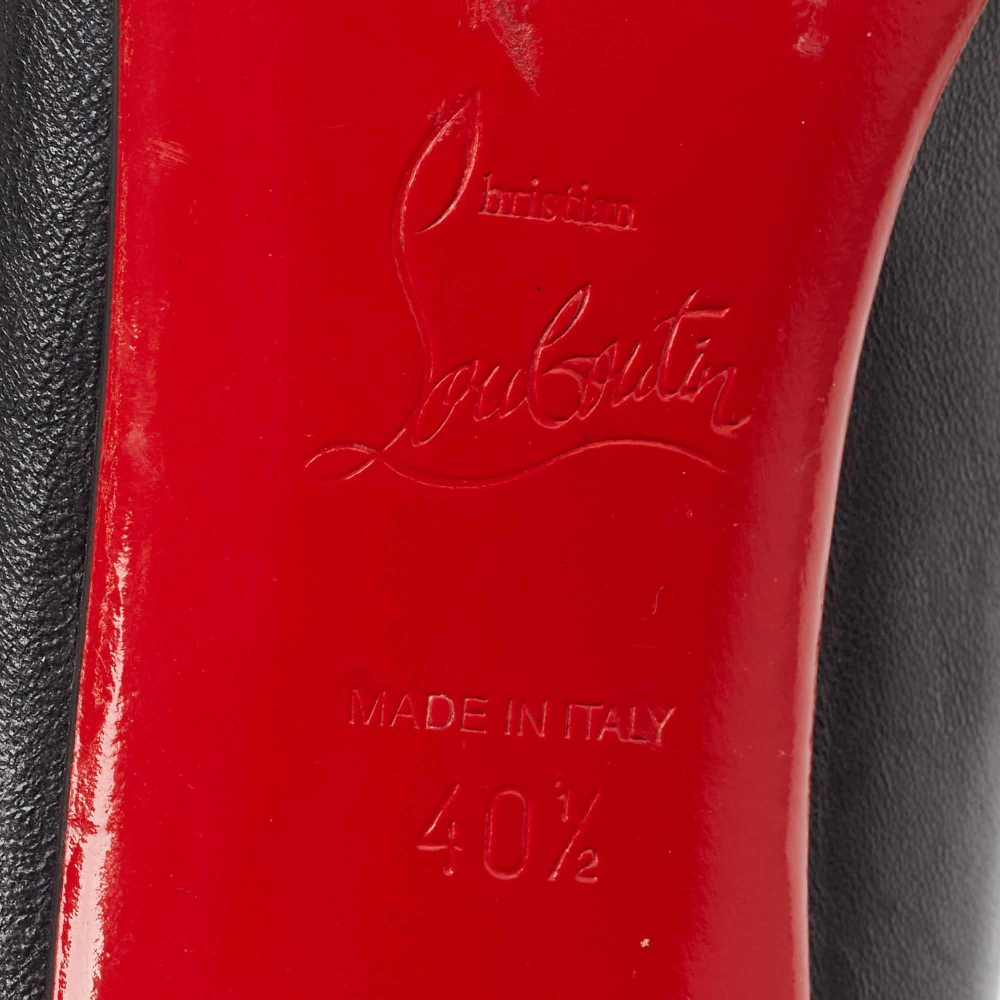 Christian Louboutin Black Leather And Lace Bow Pumps Size 40.5 4