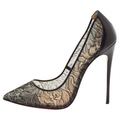 Christian Louboutin Pumps Follies in pelle nera e rete misura 41