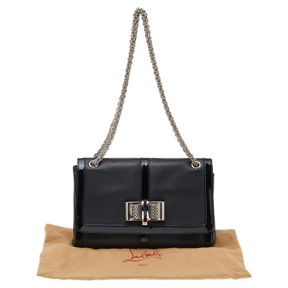 Christian Louboutin Black Leather And Patent Leather Sweet Charity Shoulder Bag 8